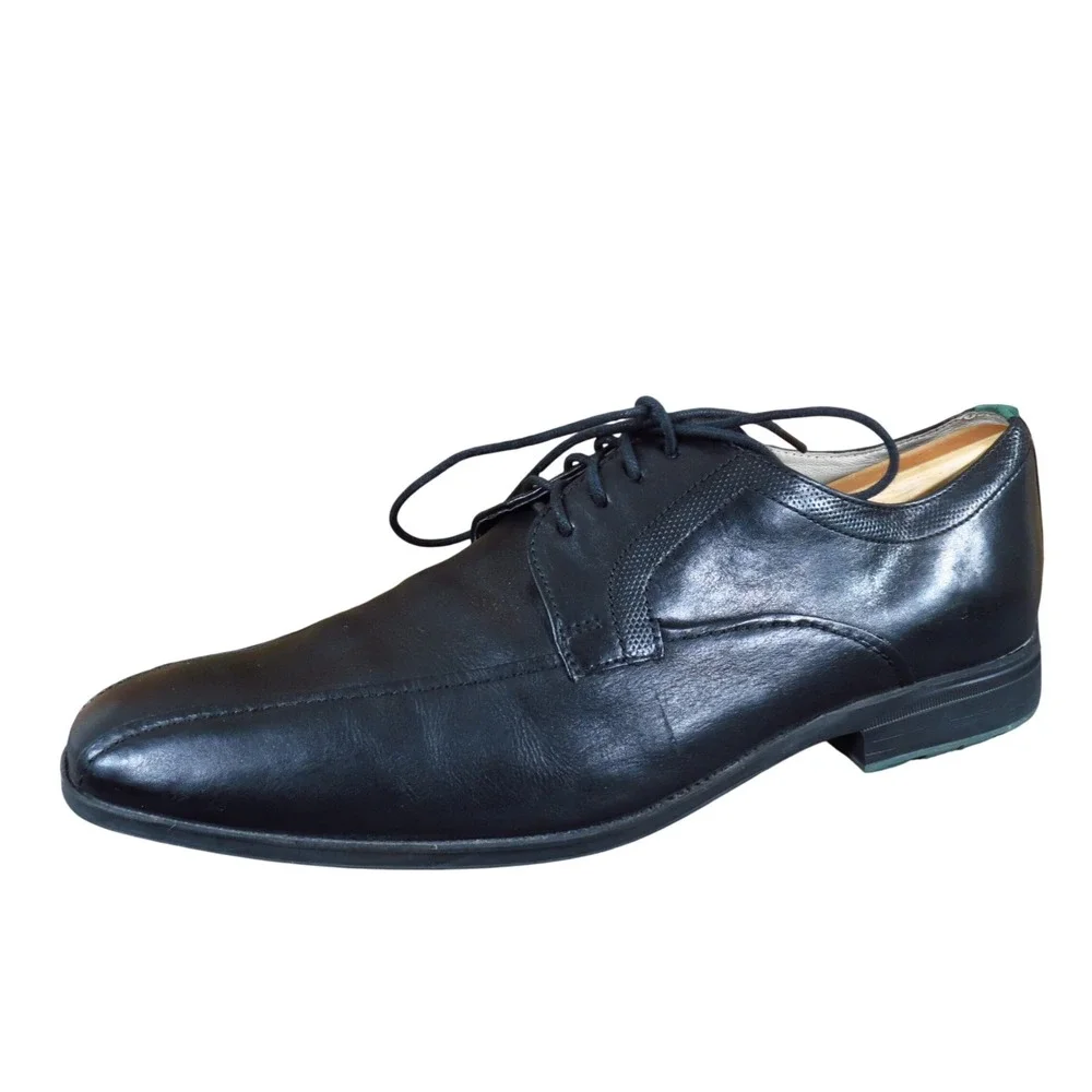 Clarks Tilden Walk Mens‎ Derby Dress Shoes Size 10 Professional Black Leather